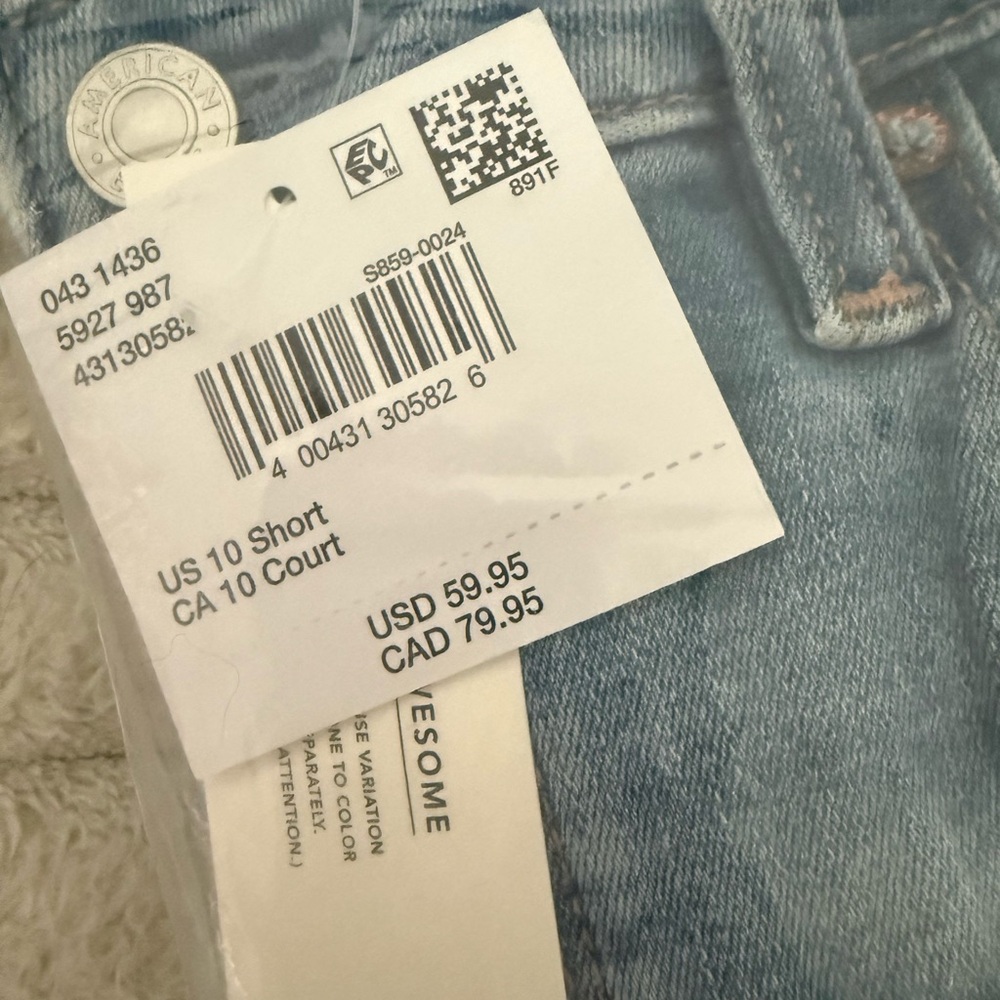 AE Next Level Ripped Super High-Waisted Flare Jean (Women’s) size 10 short NWT - Picture 8 of 11